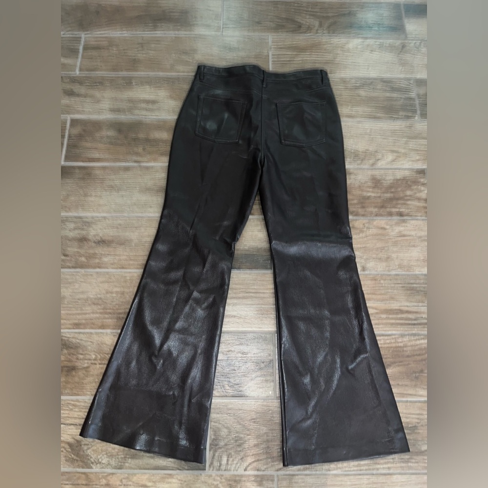 Aritzia Wilfred The Melina Flare Pant Vegan Leather size brown - Picture 3 of 4
